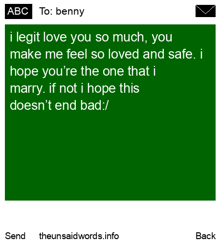 unsent message to benny