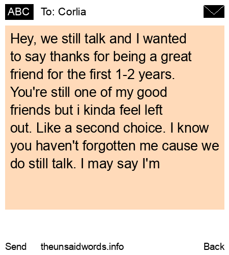 unsent message to Corlia