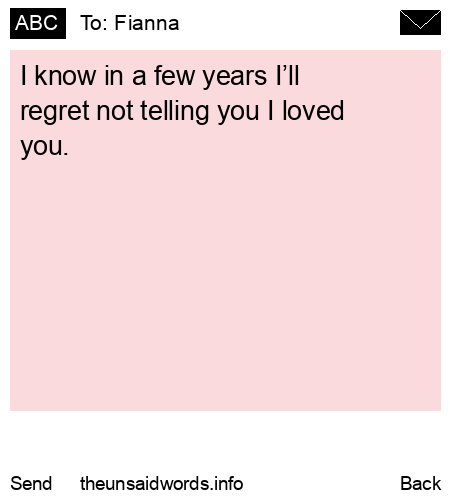 unsent message to Fianna 