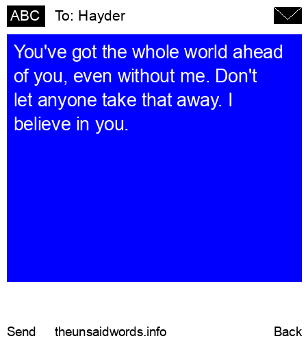 unsent message to Hayder