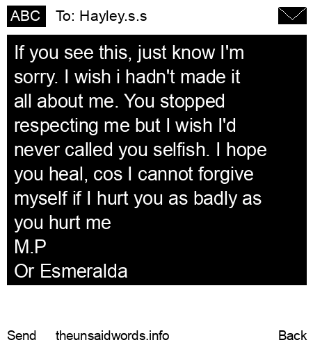 unsent message to Hayley.s.s