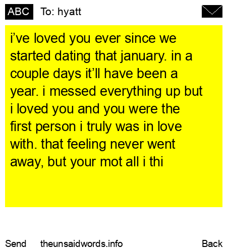 unsent message to hyatt
