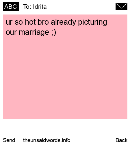 unsent message to Idrita