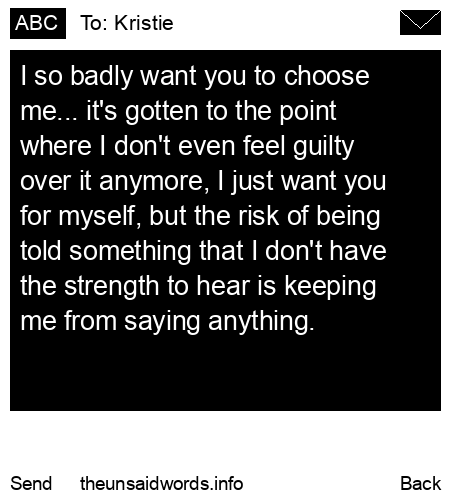 unsent message to Kristie