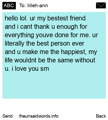 unsent message to lilleh-ann
