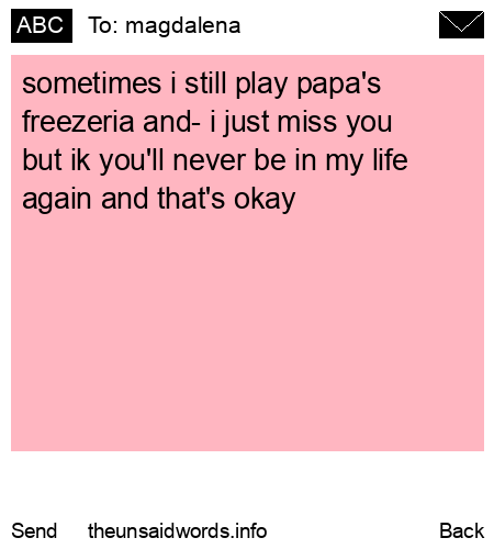 unsent message to magdalena