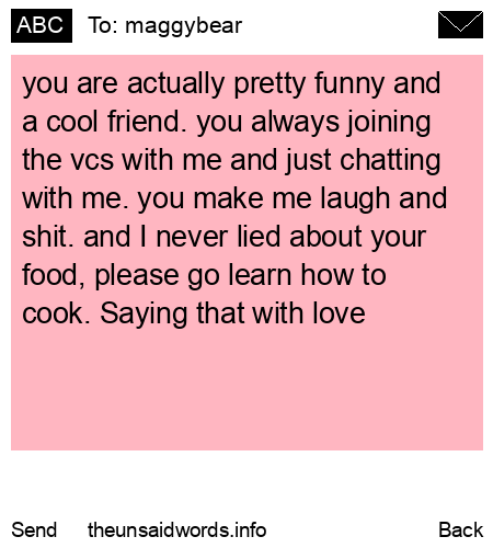 unsent message to maggybear