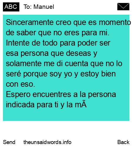 unsent message to Manuel