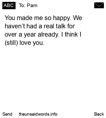 unsent message to Pam