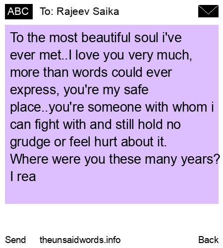 unsent message to Rajeev Saika