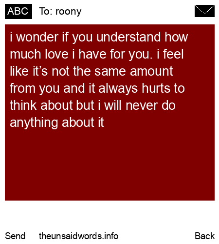 unsent message to roony