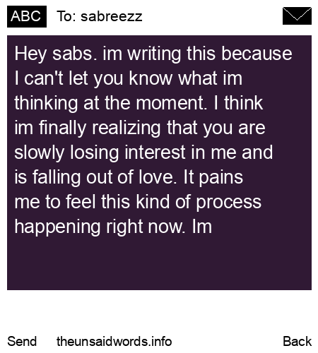 unsent message to sabreezz