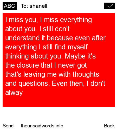 unsent message to shanell