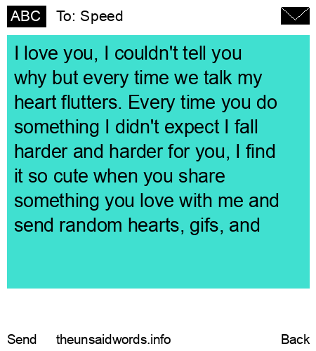 unsent message to Speed