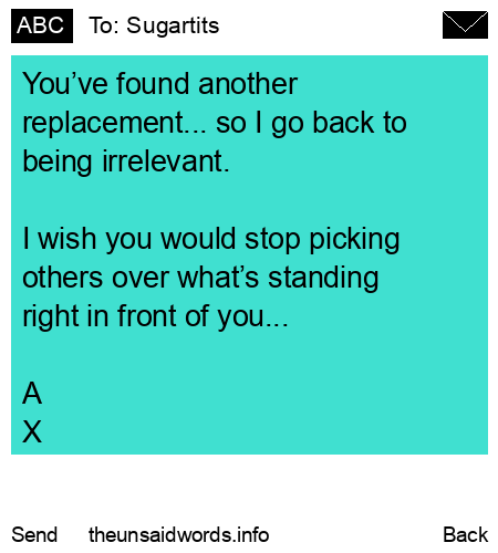 unsent message to Sugartits