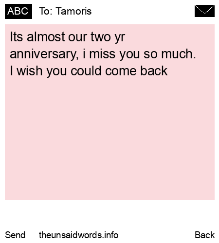 unsent message to Tamoris