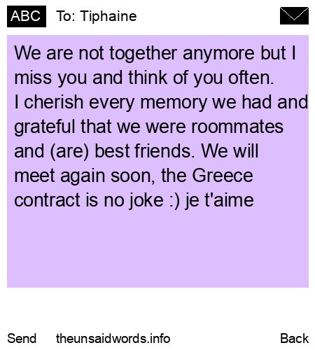unsent message to Tiphaine