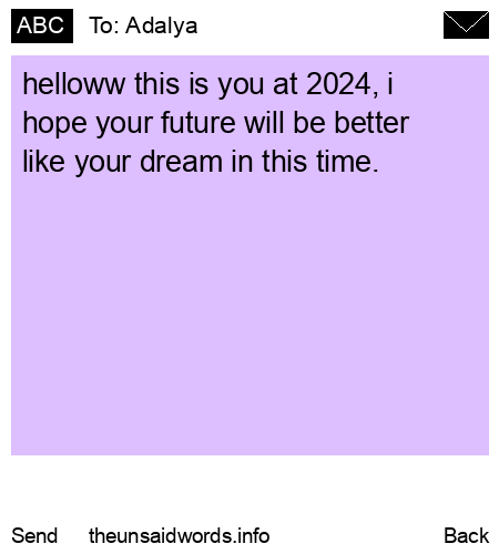 unsent message to Adalya 