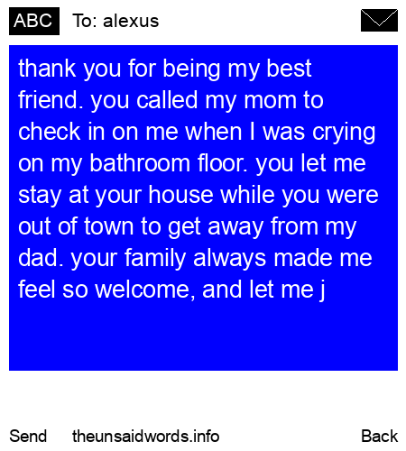 unsent message to alexus