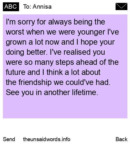 unsent message to Annisa