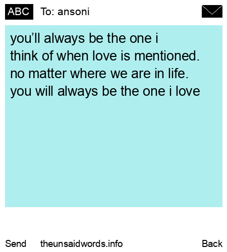 unsent message to ansoni