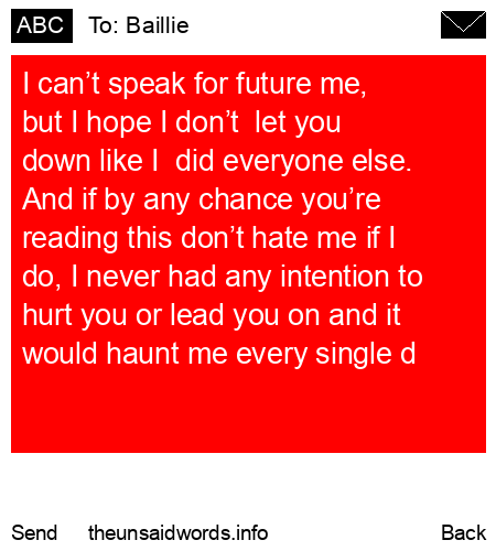 unsent message to Baillie