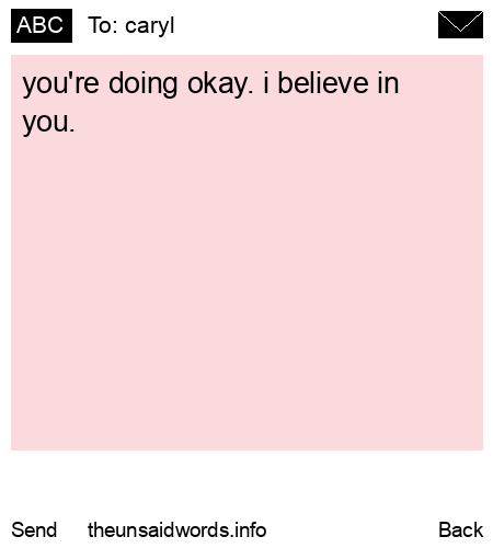 unsent message to caryl