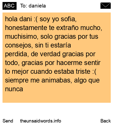 unsent message to daniela