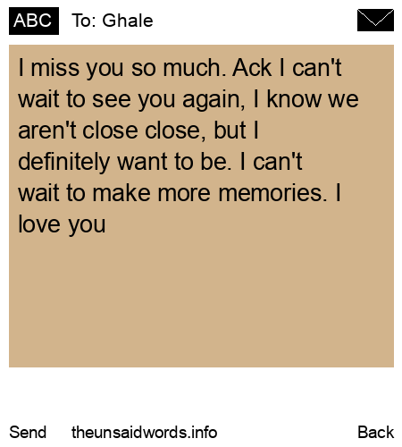 unsent message to Ghale