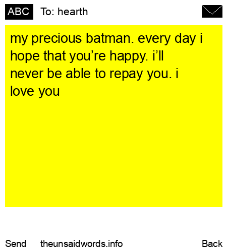 unsent message to hearth
