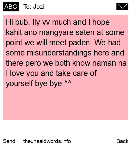 unsent message to Jozi