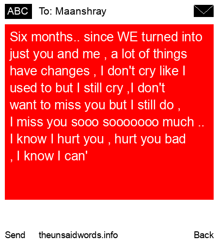 unsent message to Maanshray
