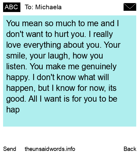 unsent message to Michaela