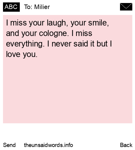 unsent message to Milier