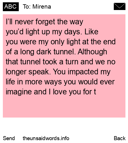 unsent message to Mirena