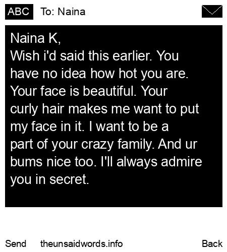 unsent message to Naina