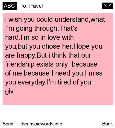 unsent message to Pavel