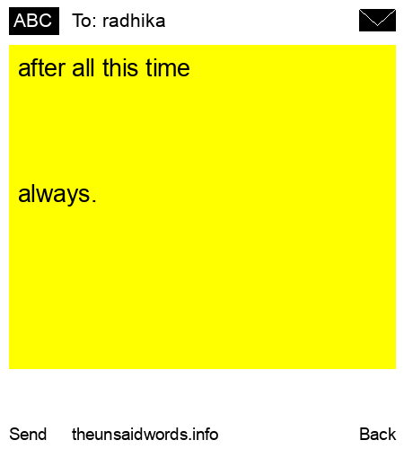 unsent message to radhika 