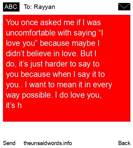 unsent message to Rayyan