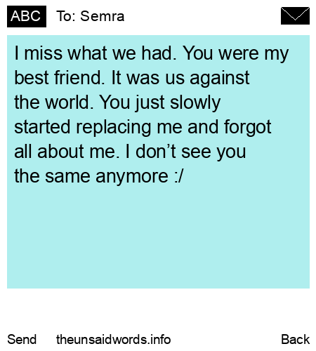 unsent message to Semra
