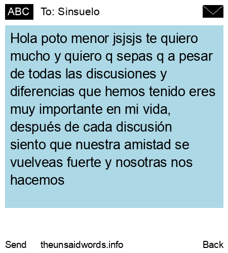 unsent message to Sinsuelo