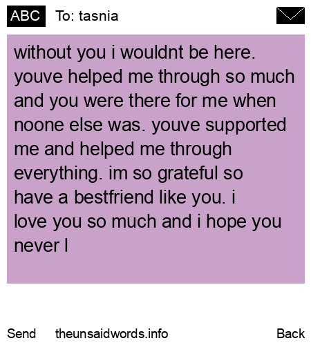 unsent message to tasnia