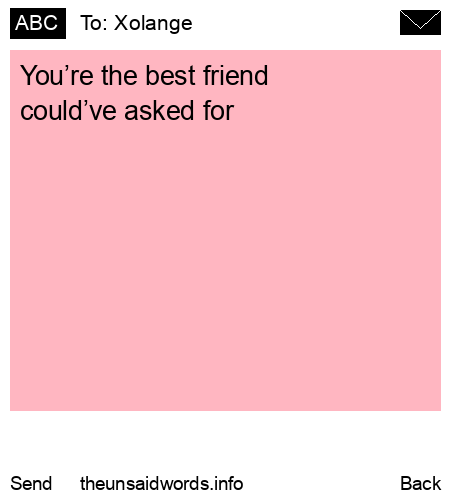 unsent message to Xolange