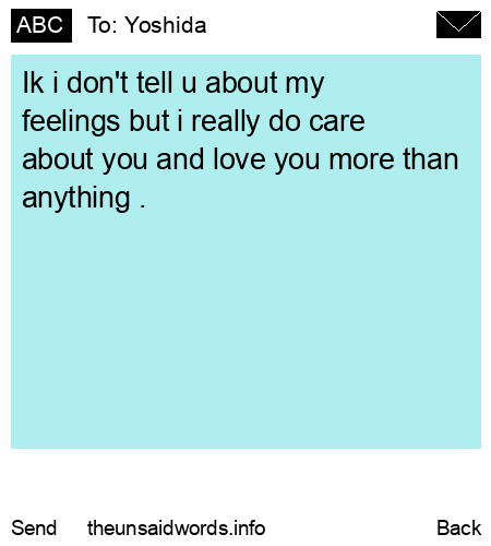 unsent message to Yoshida
