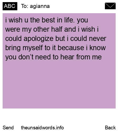 unsent message to agianna
