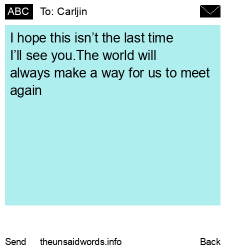 unsent message to Carljin 