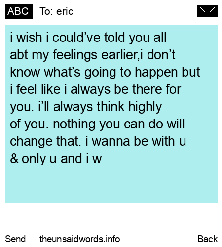 unsent message to eric