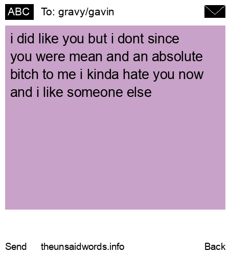 unsent message to gravy/gavin