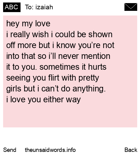 unsent message to izaiah
