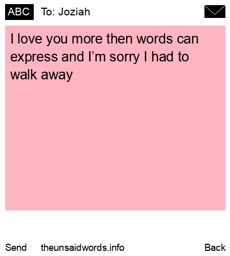 unsent message to Joziah 